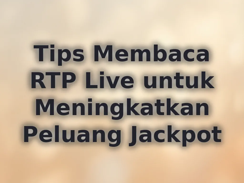 Tips Membaca RTP Live untuk Meningkatkan Peluang Jackpot